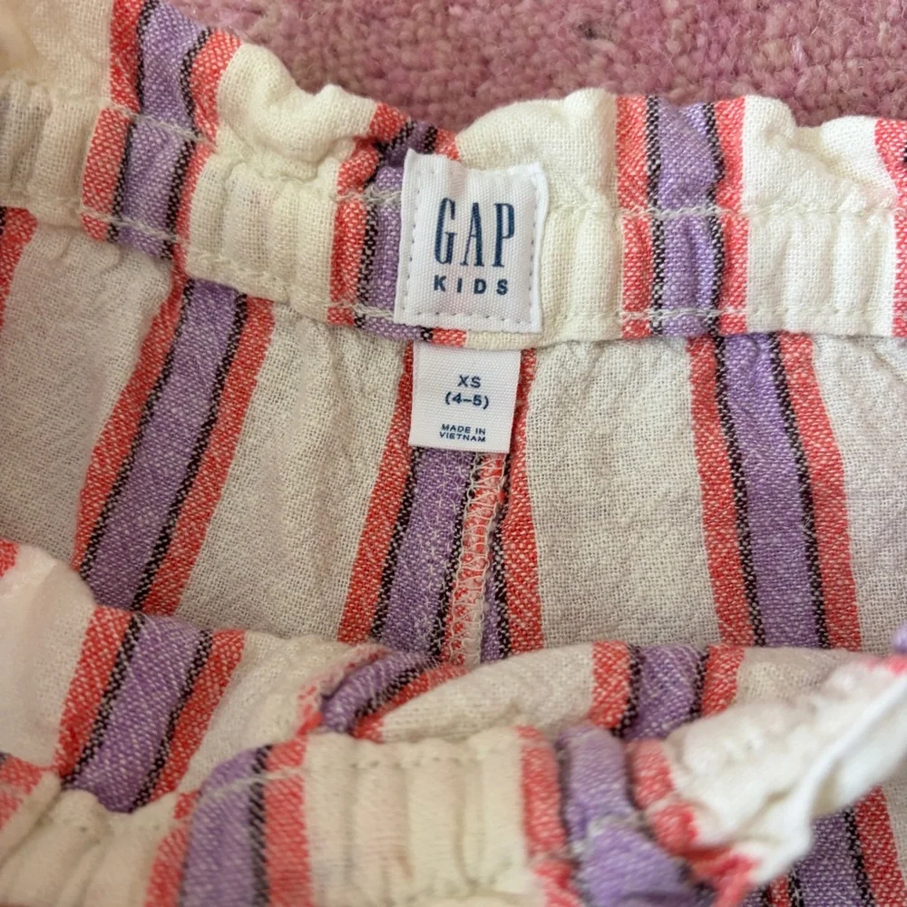 NWOT GAP Kids 4-5 Cream Striped Drawstring Waist Shorts